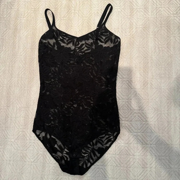 Sexy Black Floral Lace Bodysuit, Hanro, Size XS - Picture 3 of 8